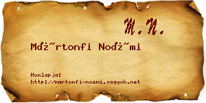 Mártonfi Noémi névjegykártya